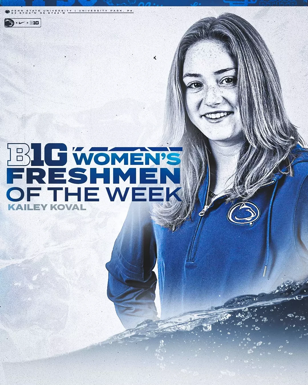 Koval Wins Swimming and Diving Big Ten Freshman of the Week - Penn ...